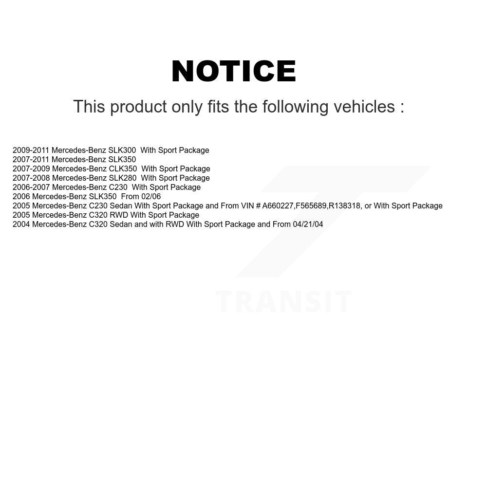 Kit de plaquettes de frein semi-métalliques pour rotors de frein avant, pour Mercedes-Benz C230 SLK350 C32