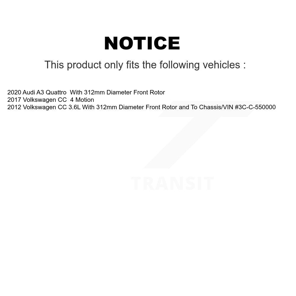 Kit de rotor de frein à revêtement avant et de plaquettes en céramique, pour Volkswagen GTI Audi A3 Quattro C