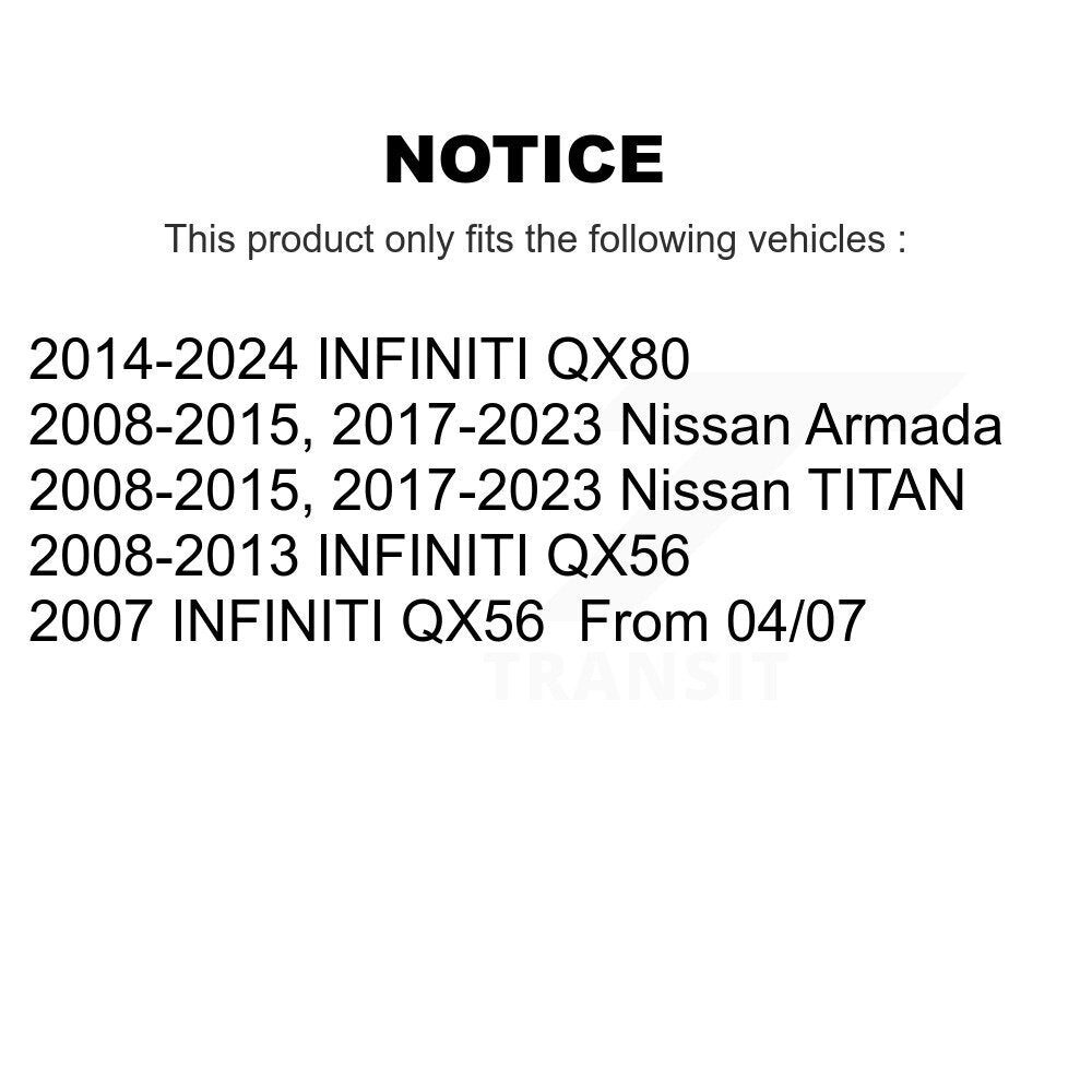 Kit de rotor de frein à revêtement avant et de plaquettes en céramique, pour Nissan TITAN INFINITI Armada QX8