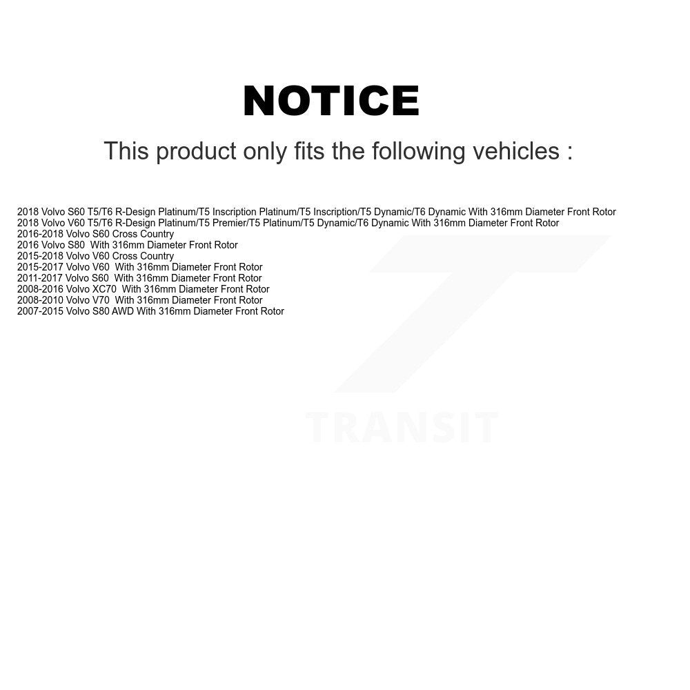 Kit de plaquettes de frein semi-métalliques avec revêtement avant, pour Volvo XC70 S60 V60 S80 Cros