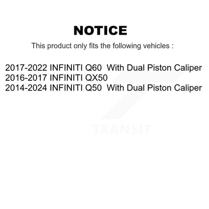 Kit de rotors de frein à disque à revêtement avant et de plaquettes en céramique pour INFINITI Q50 QX50 Q60