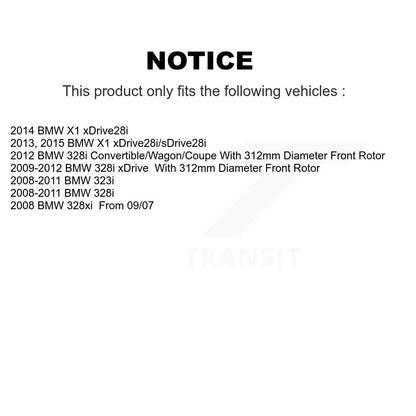 Kit de plaquettes de frein à disque semi-métalliques avec revêtement avant, pour BMW 328i xDrive X1 328x