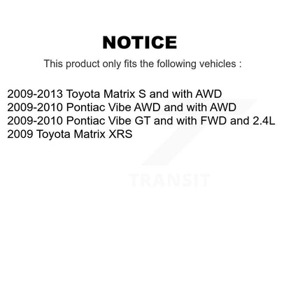 Kit de Rotors de frein à disque, revêtement de coussinets en céramique avant et arrière, pour Toyota Matrix Pontiac Vib