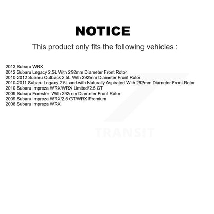 Kit de rotors de frein à revêtement en céramique avant et arrière, pour Subaru Outback Forester Imprez