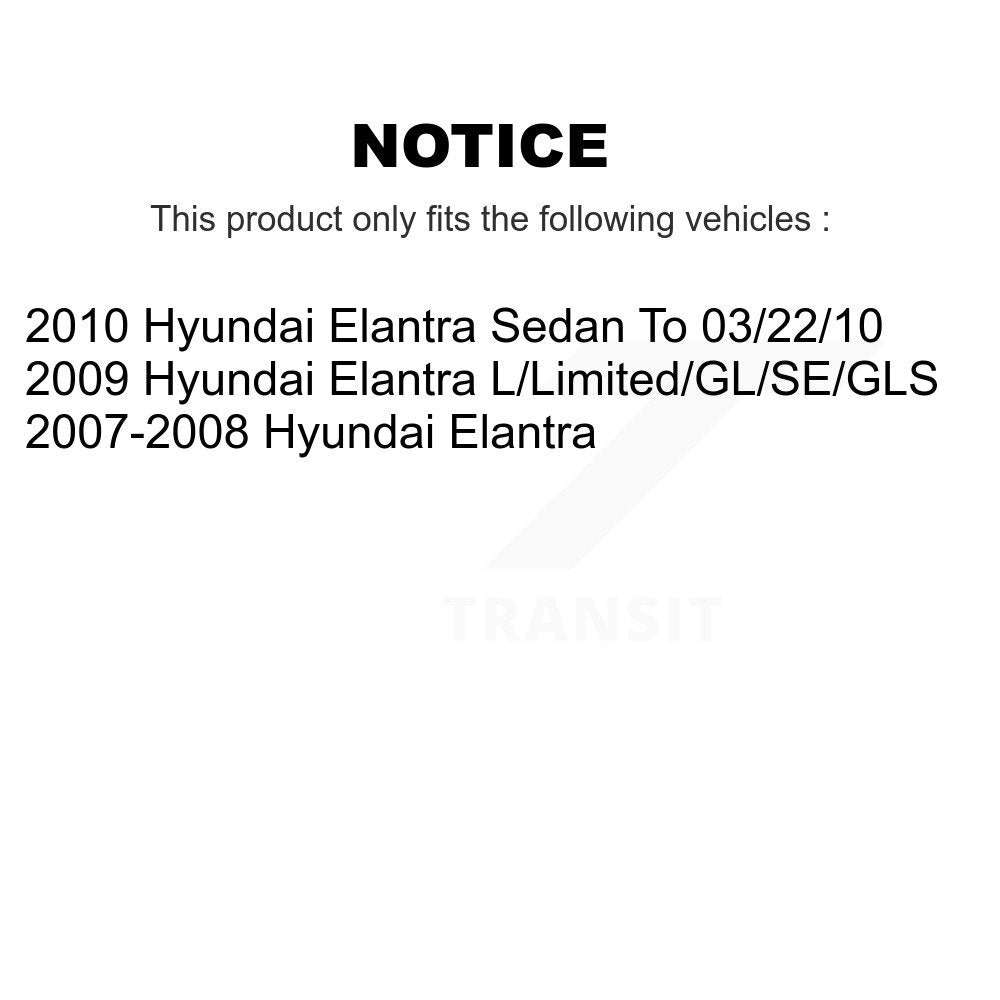 Kit de plaquettes en céramique avant et arrière et de rotors de frein à disque revêtus pour Hyundai Elantra