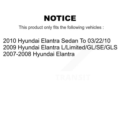 Kit de plaquettes en céramique avant et arrière et de rotors de frein à disque revêtus pour Hyundai Elantra