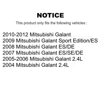 Kit de plaquettes en céramique avant et arrière et de rotors de frein à disque enduits pour Mitsubishi Galant
