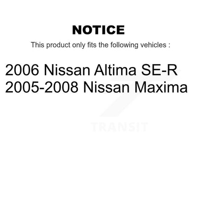 Kit de plaquettes en céramique avant et arrière et disques de frein enduits pour Nissan Altima Maxim