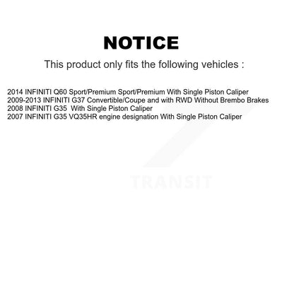 Kit de plaquettes de frein en céramique avant et arrière et disques de frein enduits pour INFINITI G37 G35 Q6