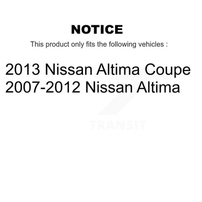 Kit de plaquettes en céramique avant et arrière et disques de frein enduits pour Nissan Altima