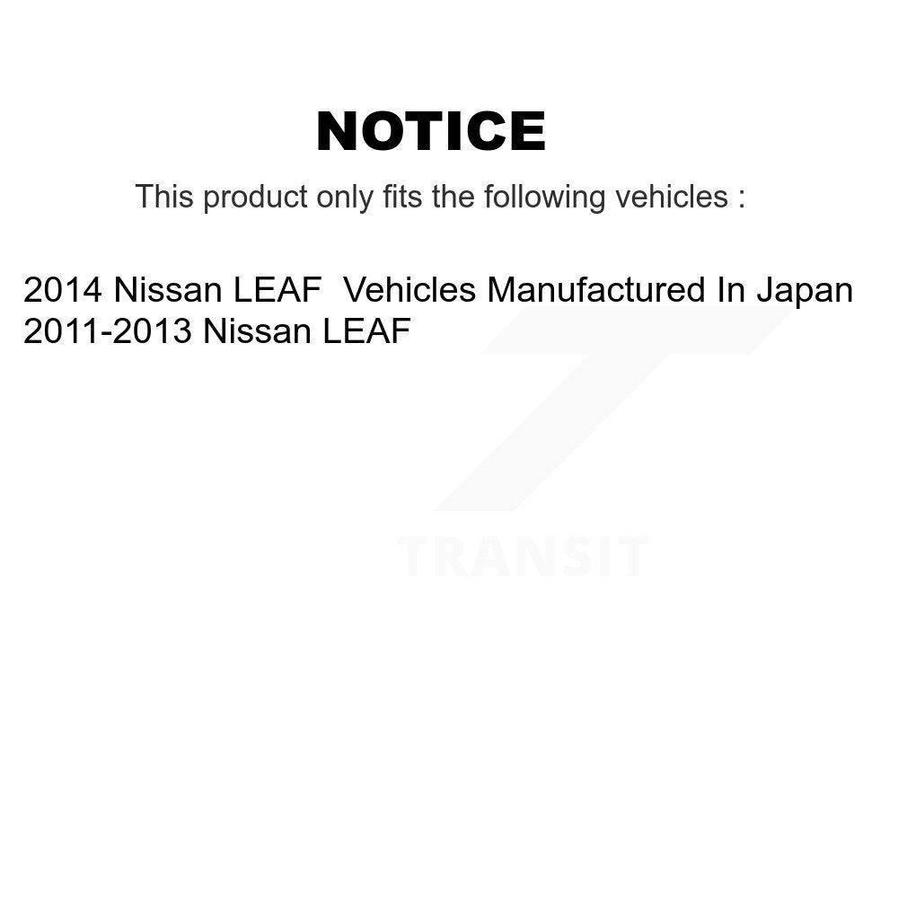 Kit de plaquettes en céramique avant et arrière et disques de frein à disque revêtus pour Nissan LEAF