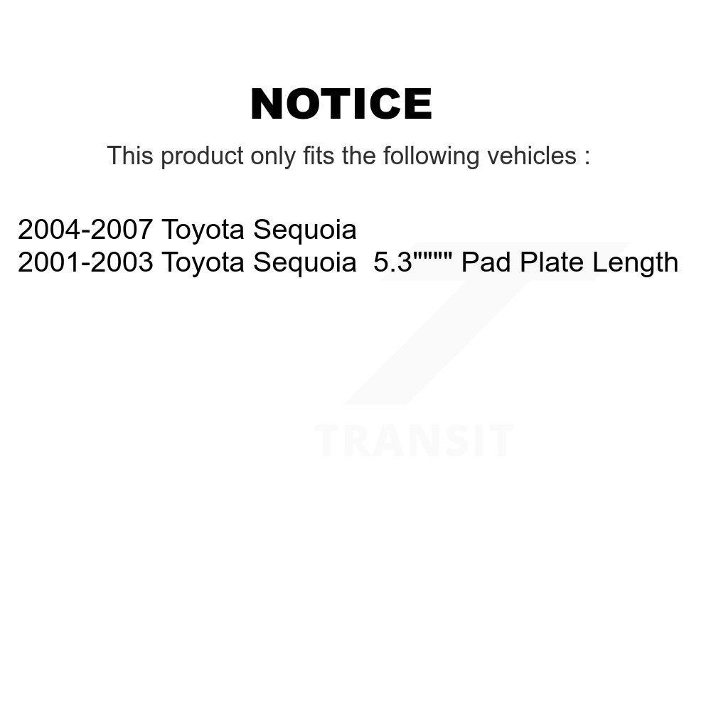 Kit de plaquettes semi-métalliques avant et arrière en céramique et Rotor de frein revêtu pour Toyota Sequoi
