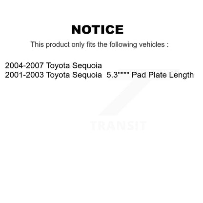 Kit de plaquettes semi-métalliques avant et arrière en céramique et Rotor de frein revêtu pour Toyota Sequoi