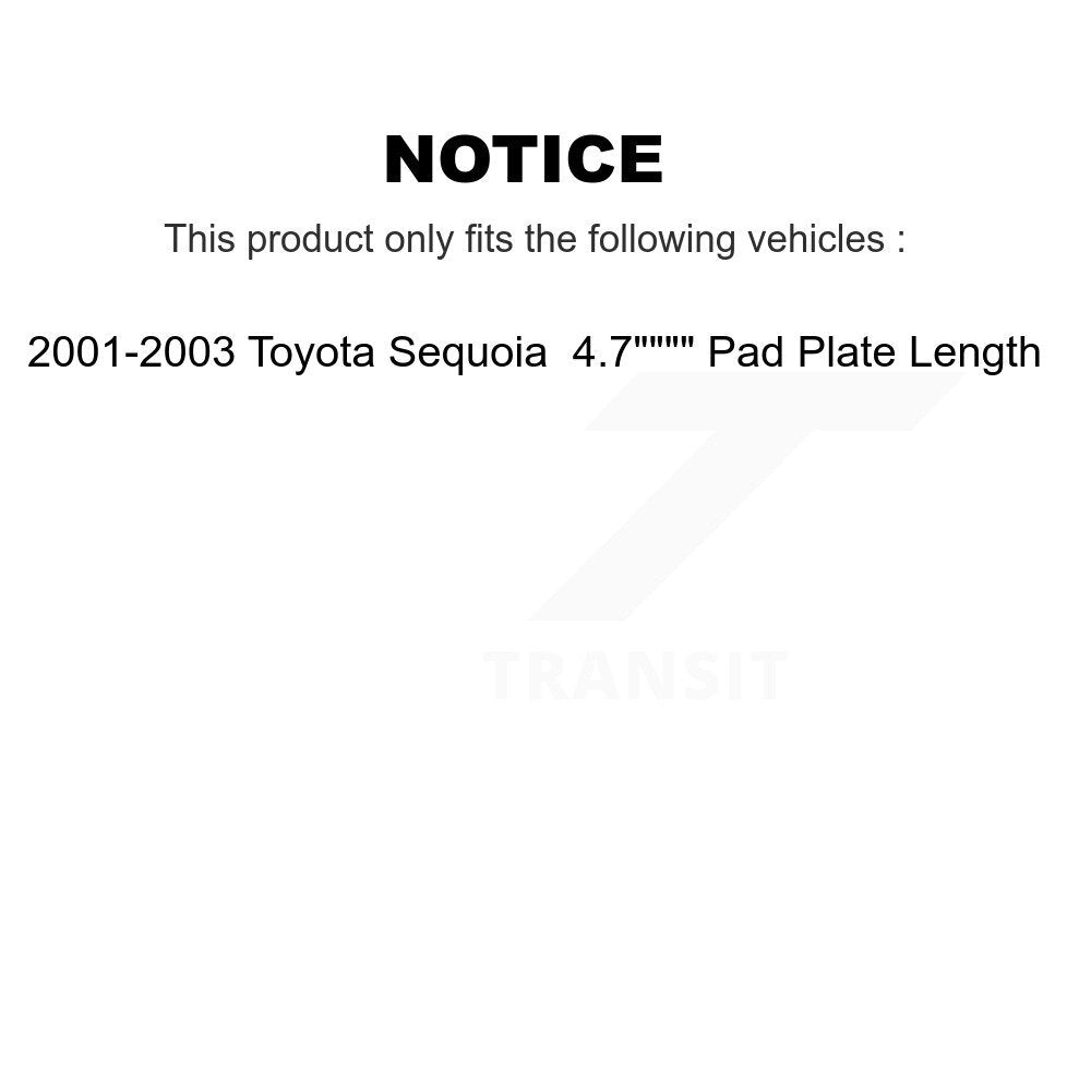 Kit de plaquettes semi-métalliques avant et arrière en céramique et Rotor de frein revêtu pour Toyota Sequoi