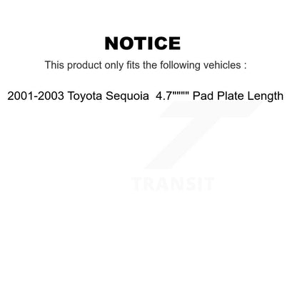 Kit de plaquettes semi-métalliques avant et arrière en céramique et Rotor de frein revêtu pour Toyota Sequoi