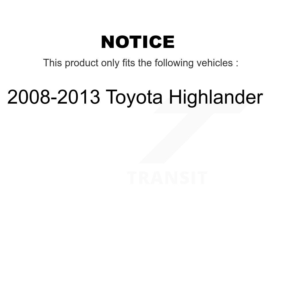 Kit de Rotor de frein à disque, revêtement de coussinets en céramique avant et arrière, pour Toyota Highlande 2008 – 2013
