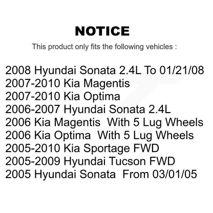 Kit de Rotor de frein à disque, revêtement de coussinets en céramique avant et arrière, pour Hyundai Tucson Kia Sportag
