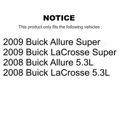 Kit de plaquettes en céramique avant et arrière et Rotor de frein à disque revêtu pour Buick LaCrosse Allur