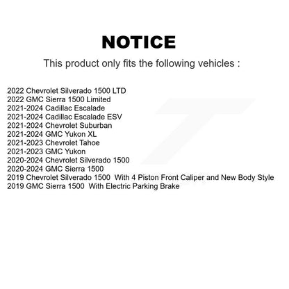 Kit de plaquettes de frein semi-métalliques pour rotors de frein arrière, pour GMC Chevrolet Silverado 1500 X