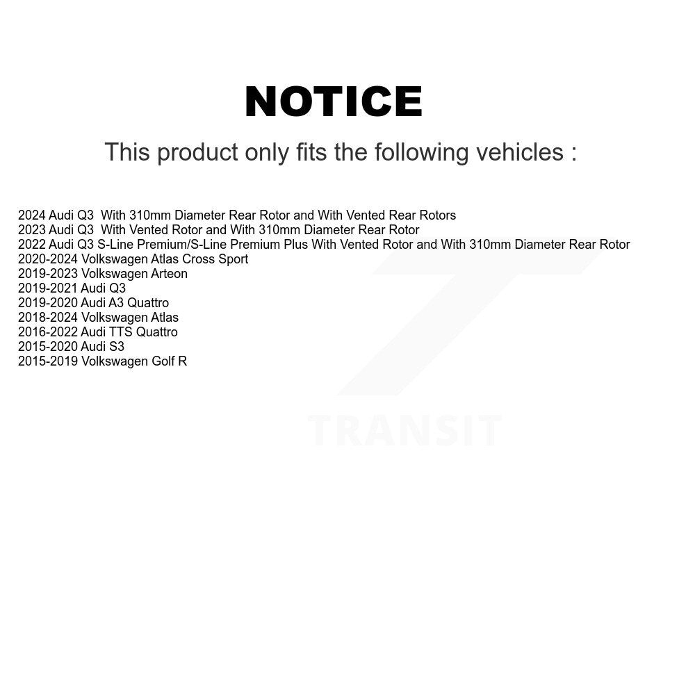Kit de plaquettes en céramique pour Rotor de frein arrière, pour Volkswagen Atlas Audi Q3 Cross Sport