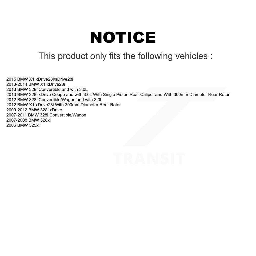 Kit de plaquettes semi-métalliques de Rotor de frein à revêtement arrière, pour BMW 328i xDrive X1 328xi 325x