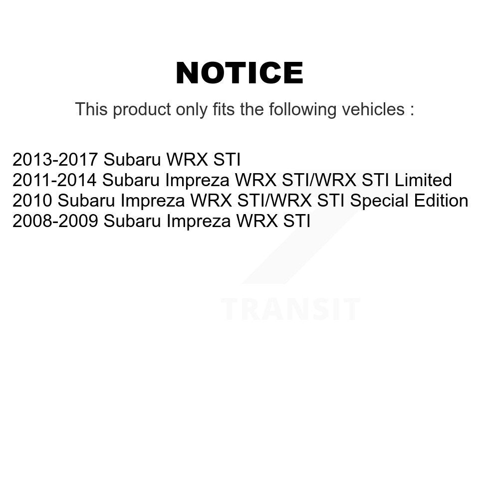 Rotors de frein à disque à revêtement arrière et Kit de plaquettes semi-métalliques pour Subaru Impreza WRX ST
