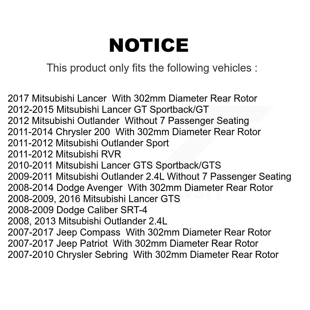 Kit de plaquettes en céramique pour Rotor de frein arrière, pour Jeep Mitsubishi Patriot Lancer Compas