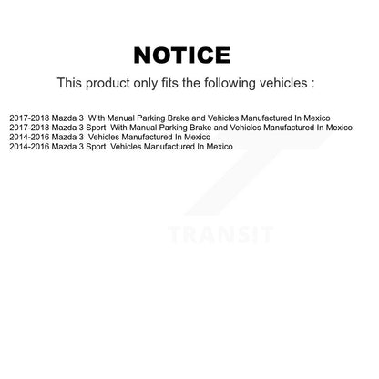 Kit de rotors de frein à disque à revêtement arrière et de plaquettes en céramique pour Mazda 3 Sport KGA-104042