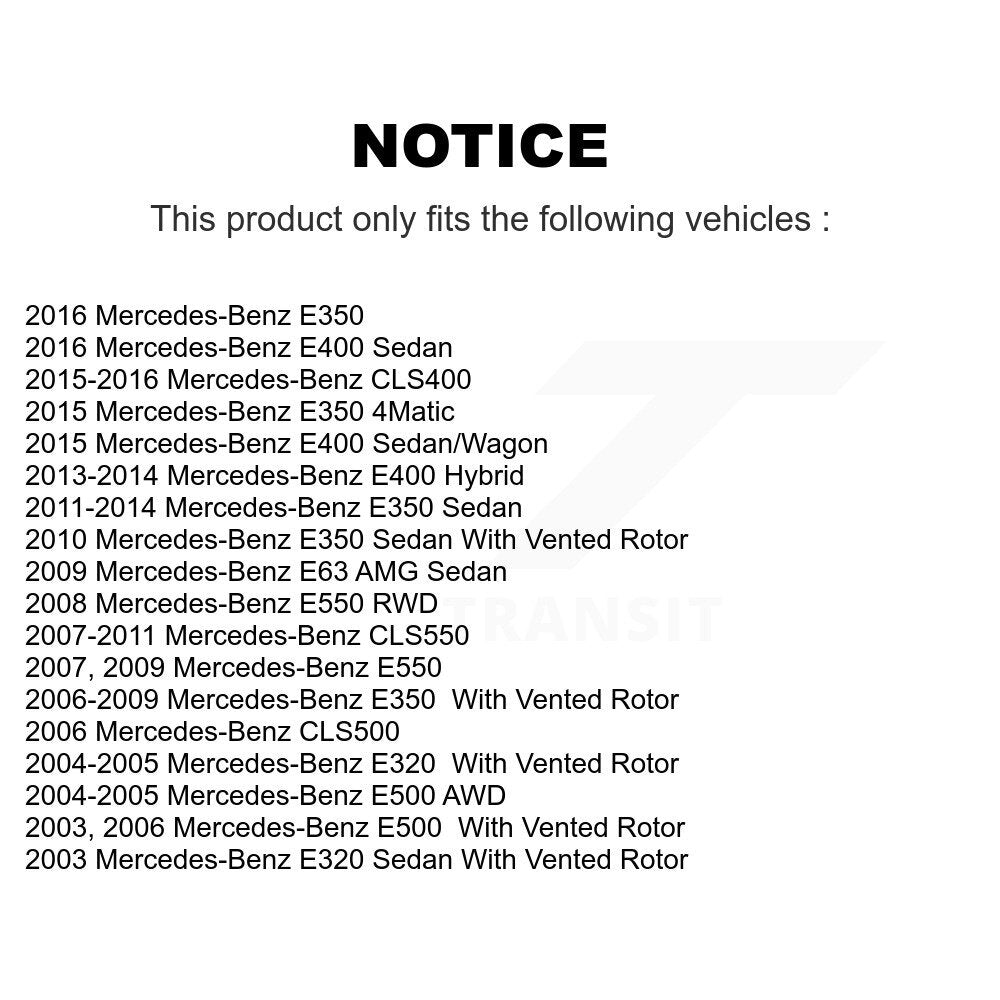 Kit de plaquettes semi-métalliques de Rotor de frein de manteau arrière pour Mercedes-Benz E350 E400 E320 E6