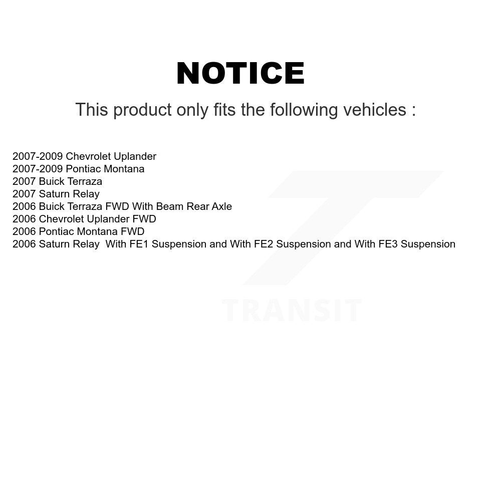 Kit de rotor de frein arrière et de plaquettes en céramique pour Pontiac Montana Chevrolet Uplande