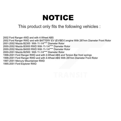 Kit de plaquettes semi-métalliques de Rotor de frein à disque de manteau avant pour Ford Ranger Explorer Mazd