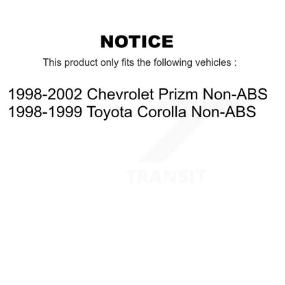 Kit de tambour de revêtement de plaquettes en céramique de Rotors de frein avant et arrière (9 pièces) pour Toyota Corolla Priz