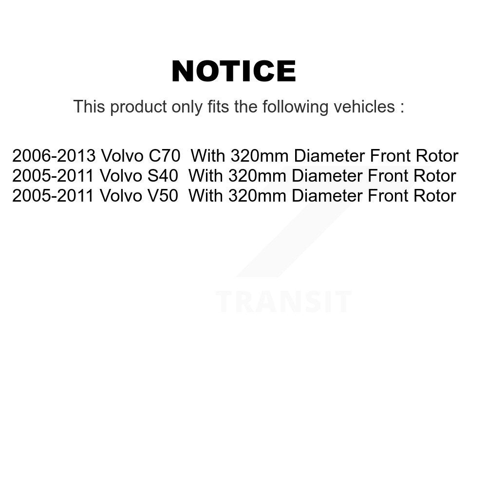 Kit de rotors de frein à disque semi-métalliques avant et arrière, pour Volvo S40 V50 C7