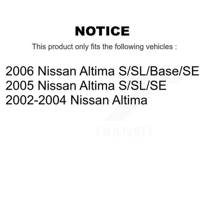 Kit de plaquettes en céramique avant et arrière et disques de frein enduits pour Nissan Altima