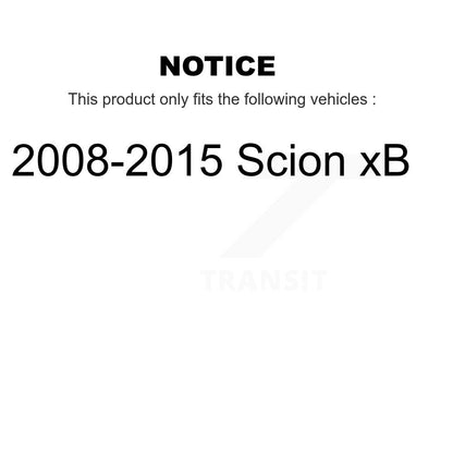 Kit de plaquettes en céramique avant et arrière et de rotors de frein à disque revêtus pour Scion xB 2008 – 2015