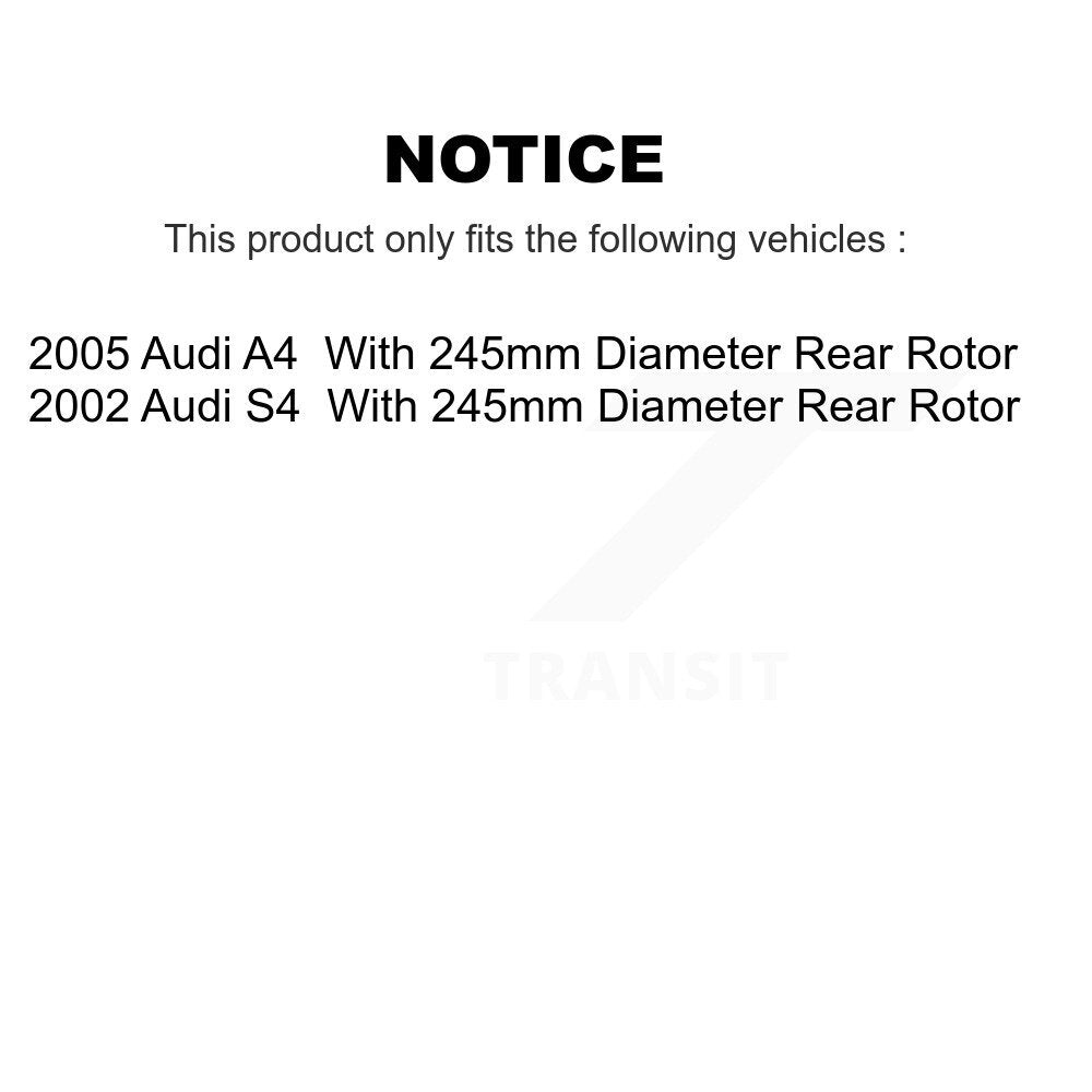 Kit de disques de frein à disque à revêtement arrière et plaquettes semi-métalliques pour Audi A4 S4