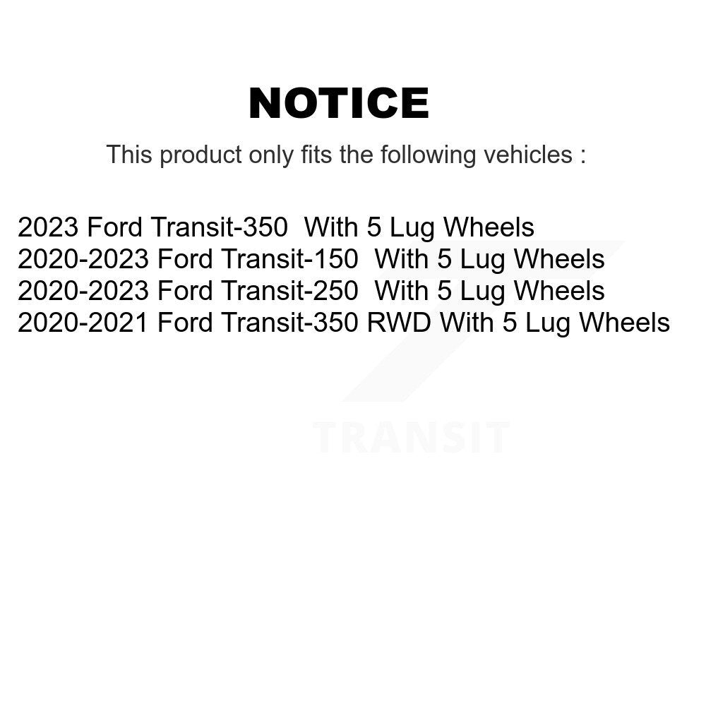 Kit de rotor de frein arrière et de plaquettes semi-métalliques pour Ford Transit-250 Transit-15