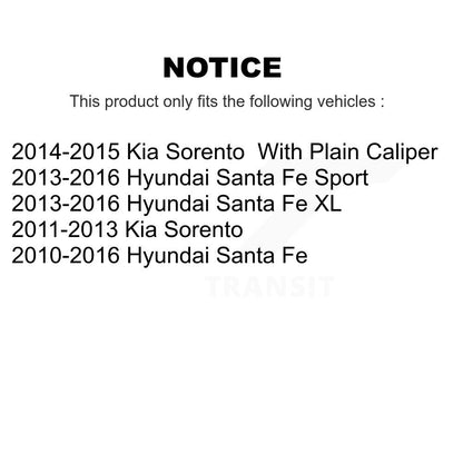 Kit de plaquettes de frein en céramique, Rotors de manteau arrière, pour Hyundai Santa Fe Sport Kia Sorento X