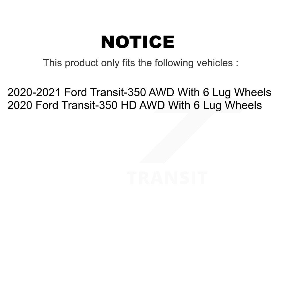 Rotor de frein à disque à revêtement arrière et Kit de plaquettes semi-métalliques pour Ford Transit-350 HD AW