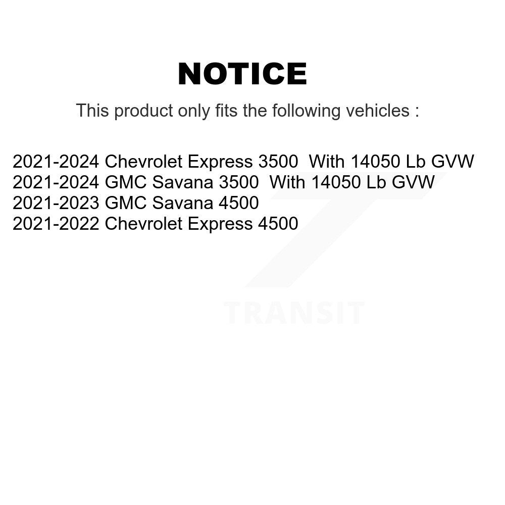 Kit de plaquettes de frein semi-métalliques pour rotors de frein avant, pour GMC Savana 3500 Chevrolet 450