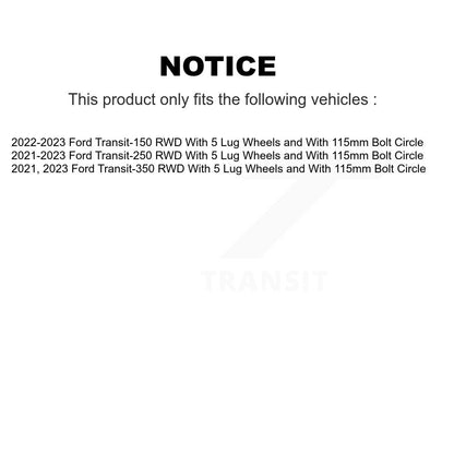 Kit de rotors de frein à disque à revêtement semi-métallique avant et arrière pour Ford Transit-250 RW