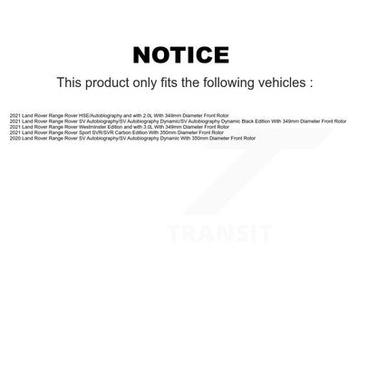 Rotors de frein à disque enduits avant et kit de plaquettes en céramique pour Land Rover Range Sport
