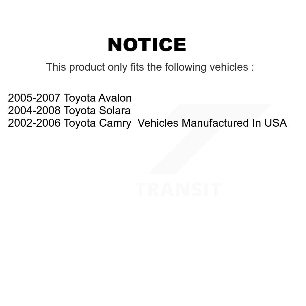 Kit de plaquettes en céramique et de chaussures de stationnement, Rotors recouverts de disques arrière, pour Toyota Camry Solar