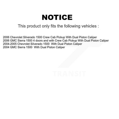 Kit de plaquettes en céramique et de chaussures de stationnement, Rotors recouverts de disques arrière, pour Chevrolet Silverad
