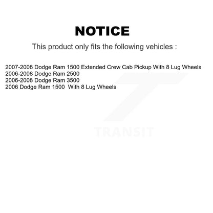 Kit de chaussures de stationnement pour Dodge Ram 1500, Rotors à revêtement de disque arrière, plaquettes semi-métalliques