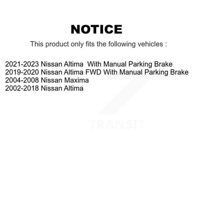 Kit de plaquettes en céramique et de patins de frein de stationnement, Rotors à revêtement de disque arrière pour Nissan Altim
