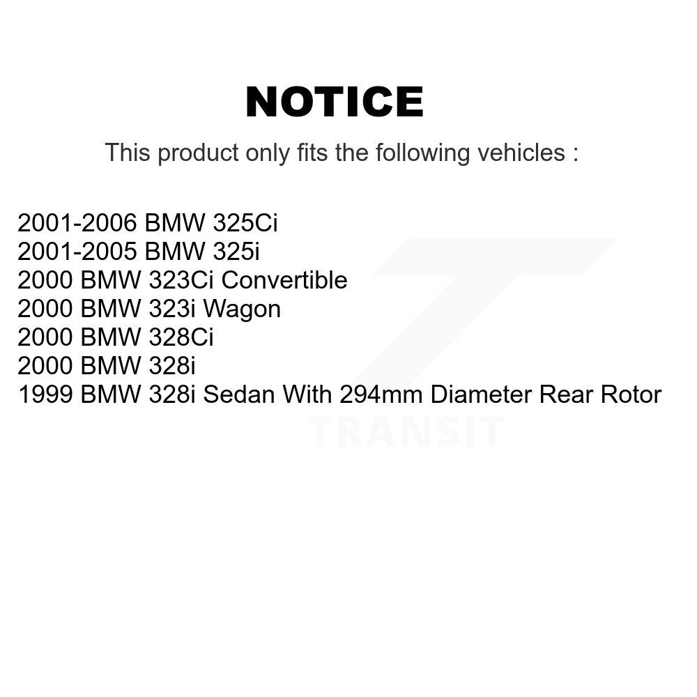Kit de chaussures de stationnement avec disques semi-métalliques, Rotors recouverts de disques arrière, pour BMW 325i 325Ci
