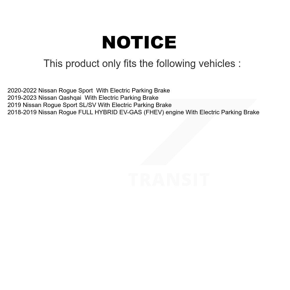 Kit de plaquettes en céramique et de chaussures de stationnement, Rotors recouverts de disques arrière, pour Nissan Rogue Sport