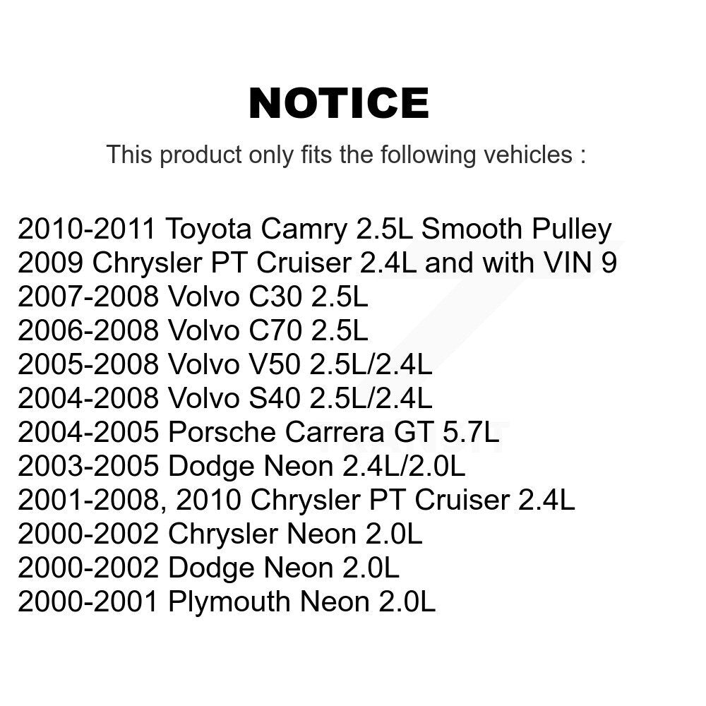 Poulie d'entraînement accessoire pour Toyota Camry Chrysler PT Cruiser Volvo Neon S40