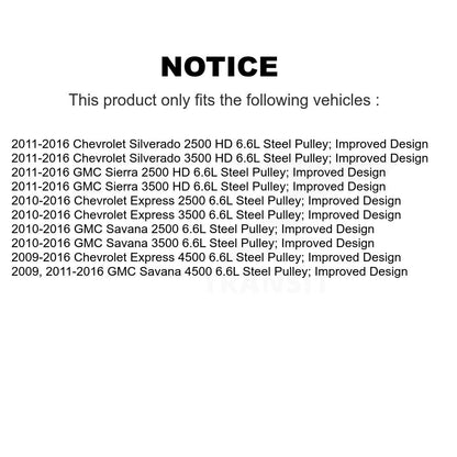 Assemblage de tension de courroie d'entraînement accessoire pour GMC Chevrolet Sierra 2500 HD 3500
